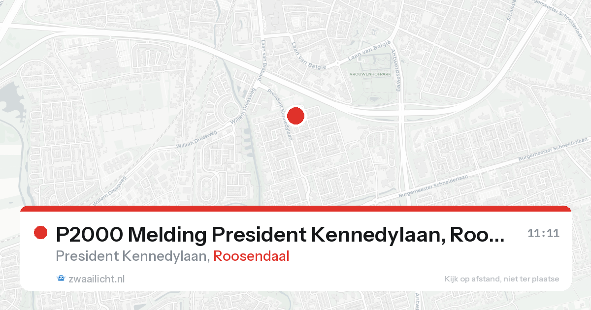 P2000 Melding President Kennedylaan, Roosendaal — 7 feb 2026