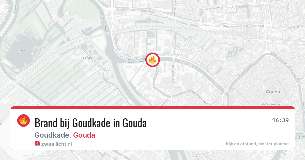 Brand bij Goudkade in Gouda — 31 jul 2026