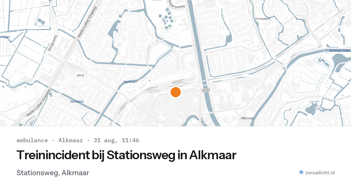 Treinincident bij Stationsweg in Alkmaar — 31 aug 2026
