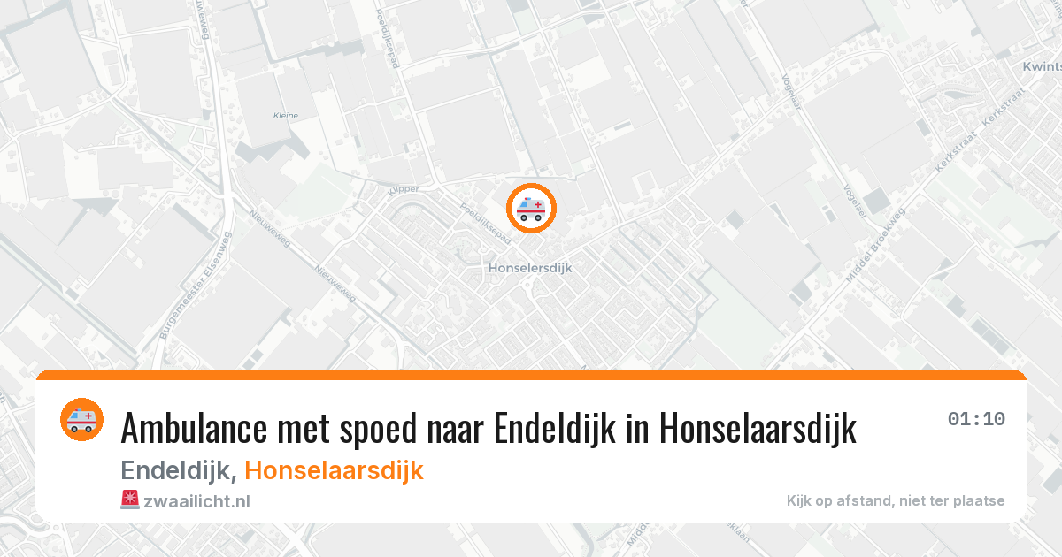 Ambulance met spoed naar Endeldijk in Honselaarsdijk — 1 mei 2026