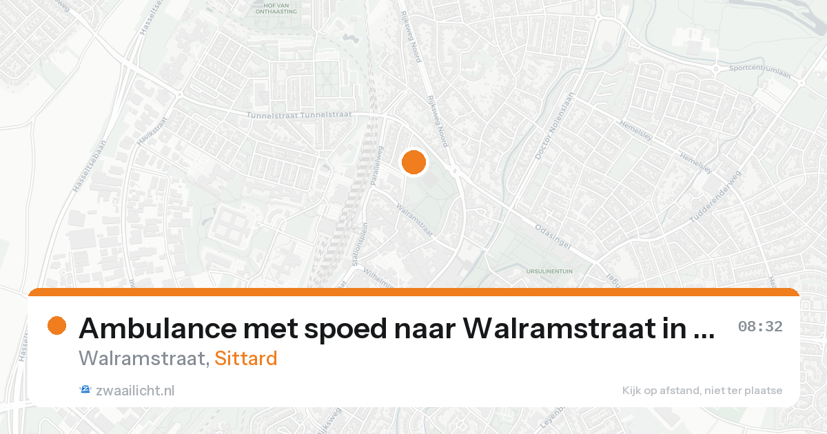 Ambulance met spoed naar Walramstraat in Sittard — 24 aug 2026