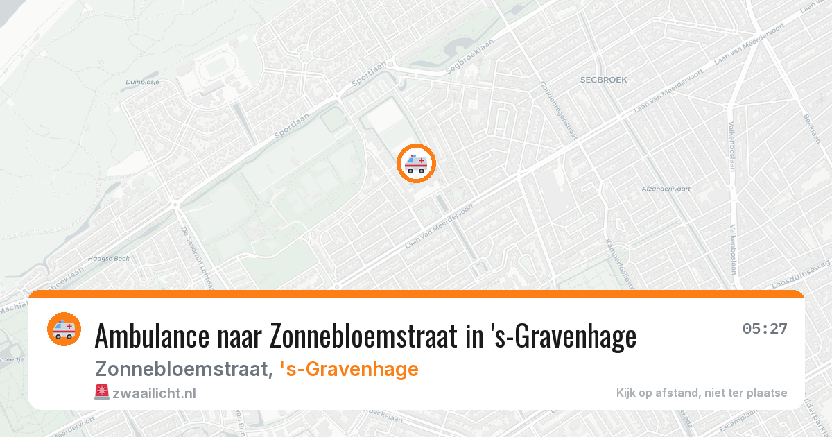 Ambulance naar Zonnebloemstraat in 's-Gravenhage — 5 mei 2026