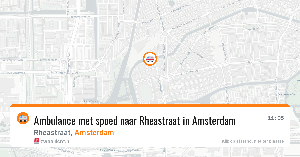 Ambulance met spoed naar Rheastraat in Amsterdam — 25 jun 2026