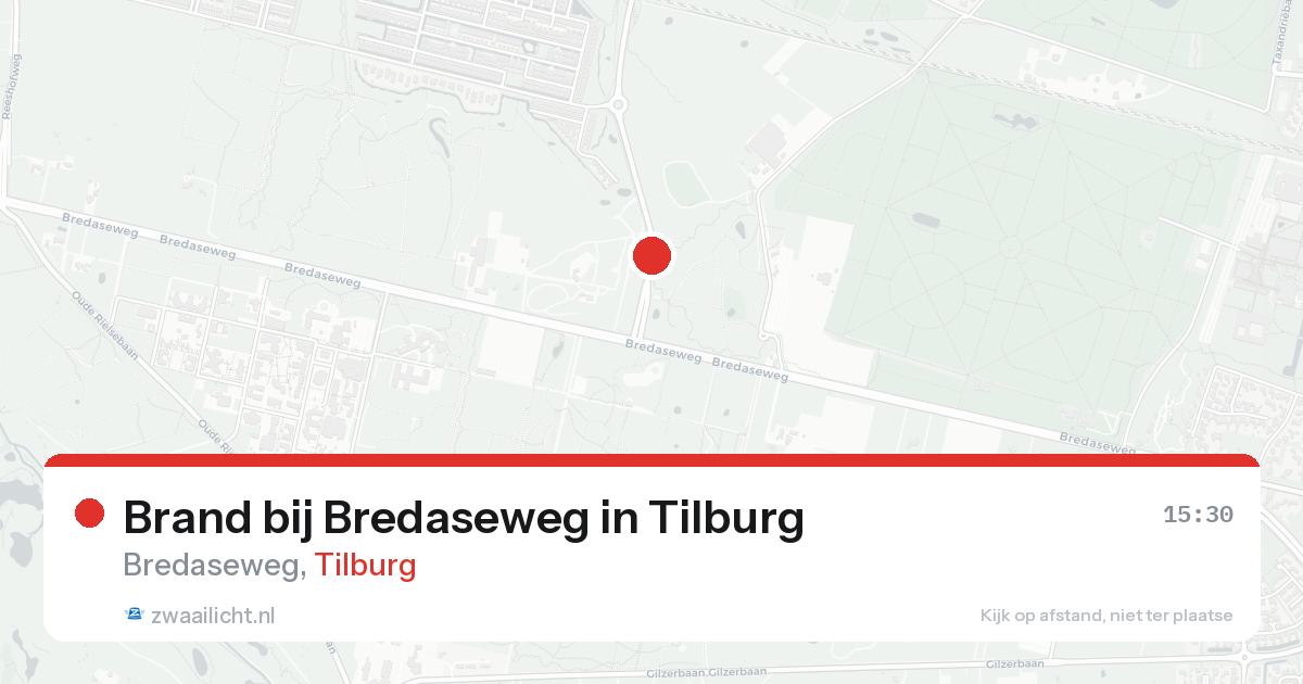 Brand bij Bredaseweg in Tilburg — 16 aug 2026