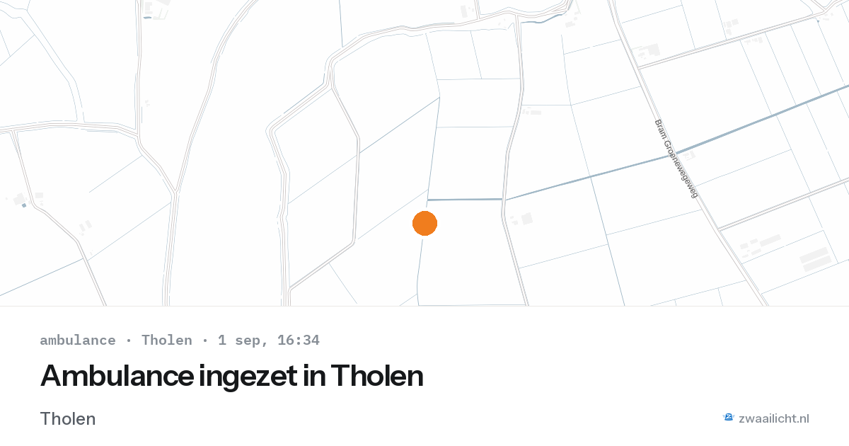 Ambulance ingezet in Tholen — 1 sep 2026