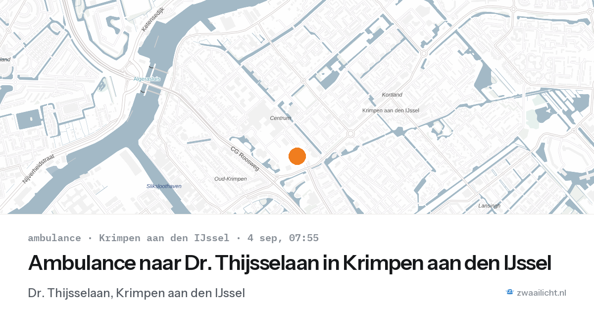 Ambulance naar Dr. Thijsselaan in Krimpen aan den IJssel — 4 sep 2026