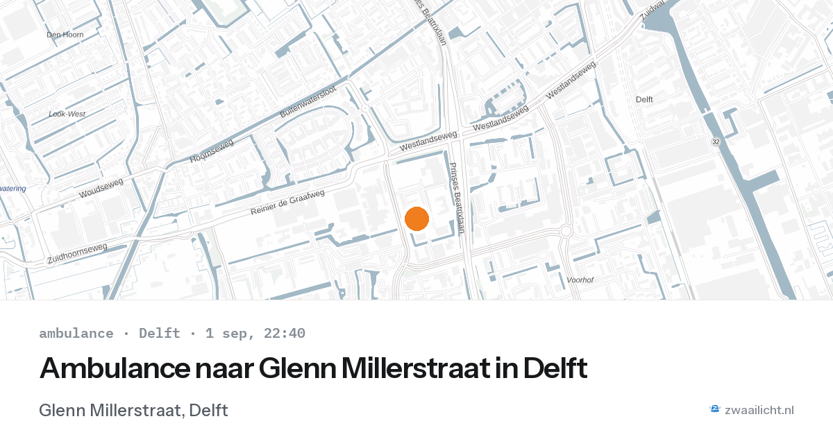 Ambulance naar Glenn Millerstraat in Delft — 1 sep 2026