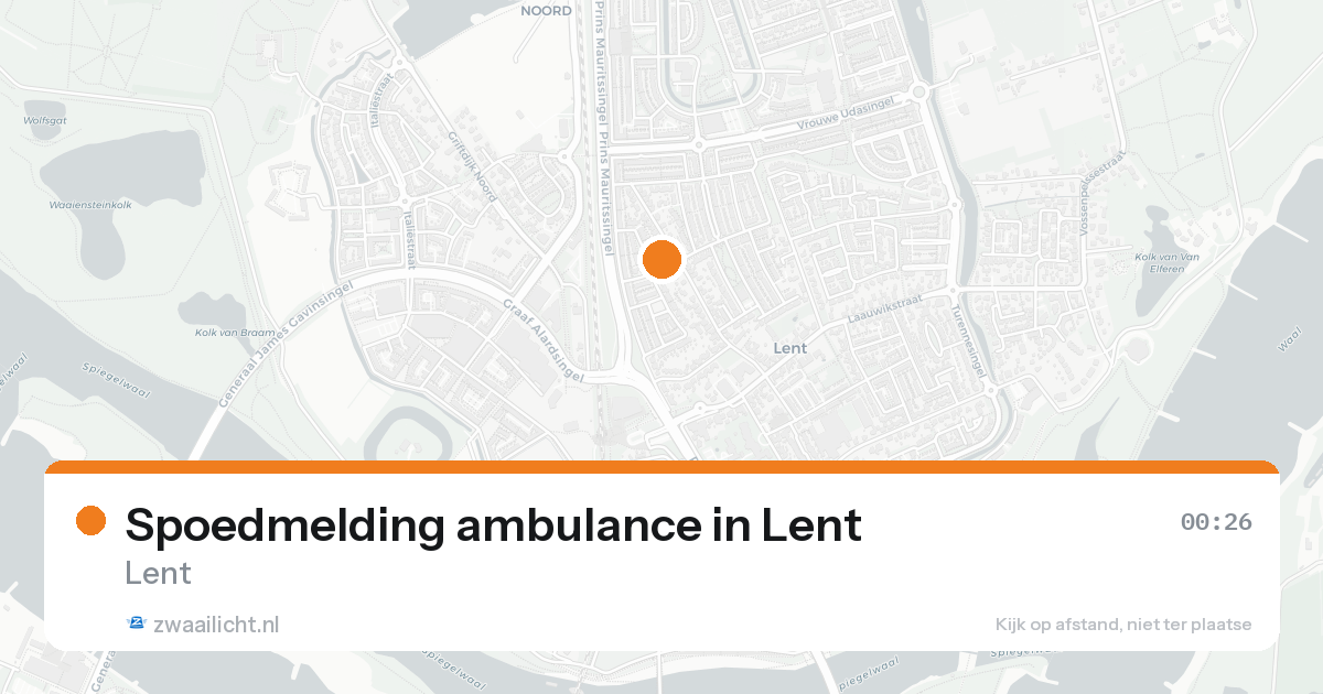 Spoedmelding ambulance in Lent — 17 aug 2026