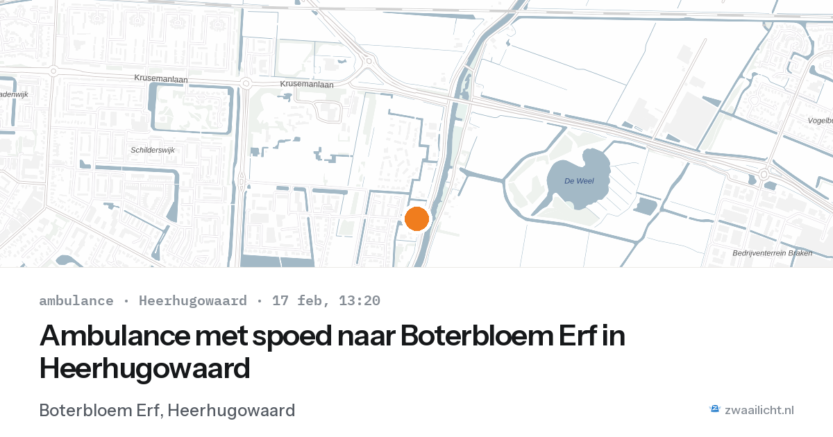Ambulance met spoed naar Boterbloem Erf in Heerhugowaard — 17 feb 2026