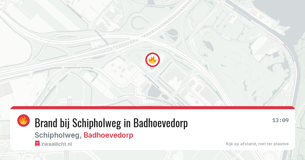 Brand bij Schipholweg in Badhoevedorp — 5 mei 2026