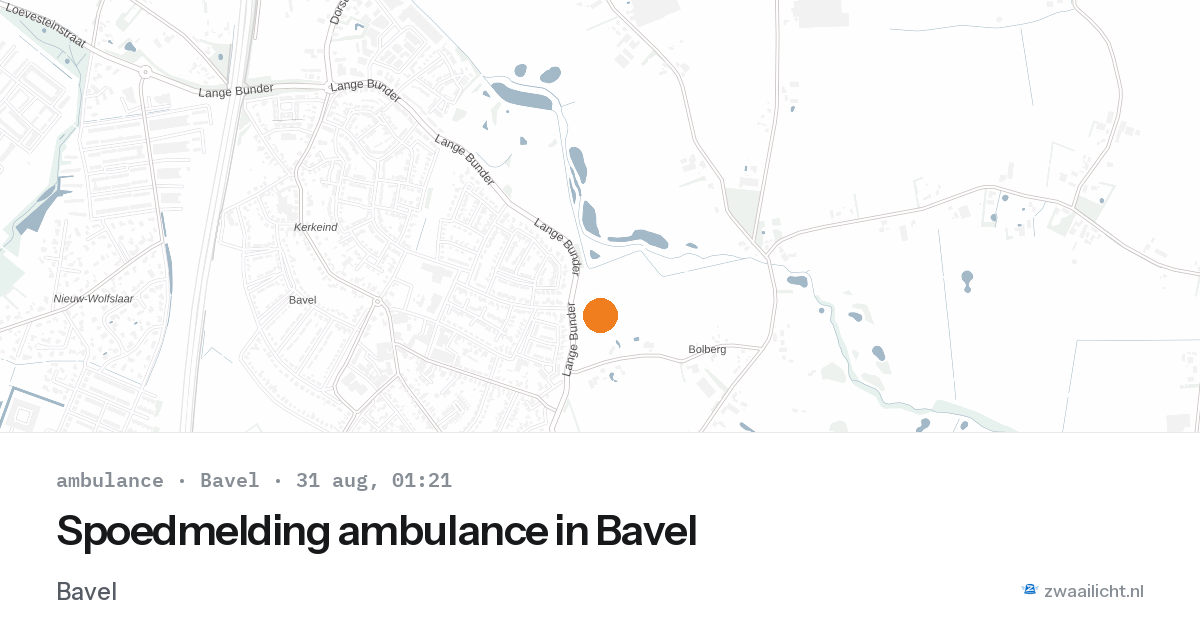 Spoedmelding ambulance in Bavel — 30 aug 2026