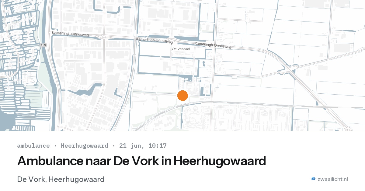 Ambulance naar De Vork in Heerhugowaard — 21 jun 2026