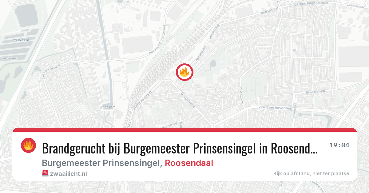 Brandgerucht bij Burgemeester Prinsensingel in Roosendaal — 16 jun 2026
