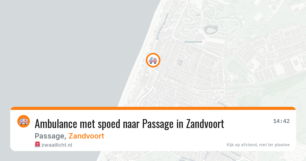 Ambulance met spoed naar Passage in Zandvoort — 10 aug 2026