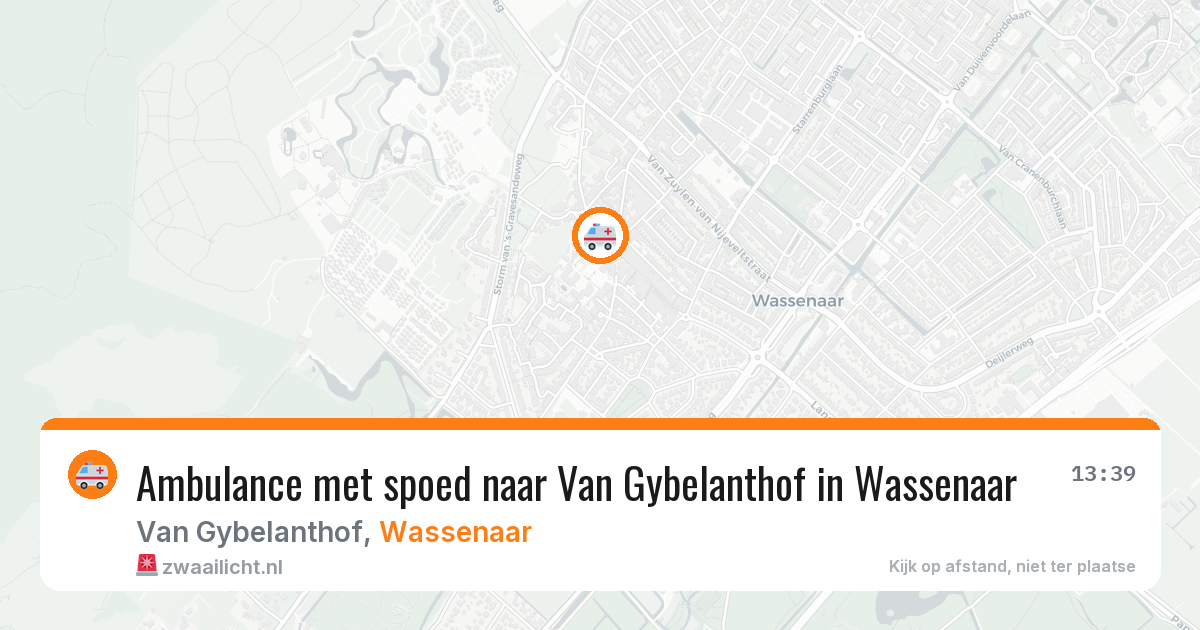 Ambulance met spoed naar Van Gybelanthof in Wassenaar — 27 jun 2026