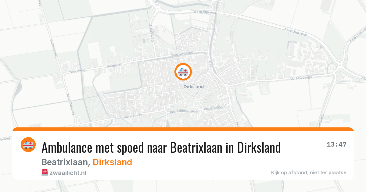 Ambulance met spoed naar Beatrixlaan in Dirksland — 26 mrt 2026