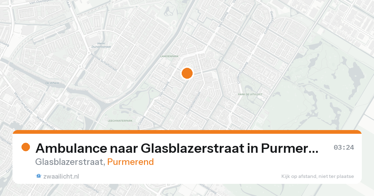 Ambulance naar Glasblazerstraat in Purmerend — 24 aug 2026