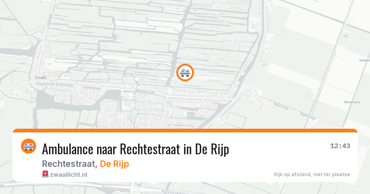 Ambulance naar Rechtestraat in De Rijp — 9 aug 2026