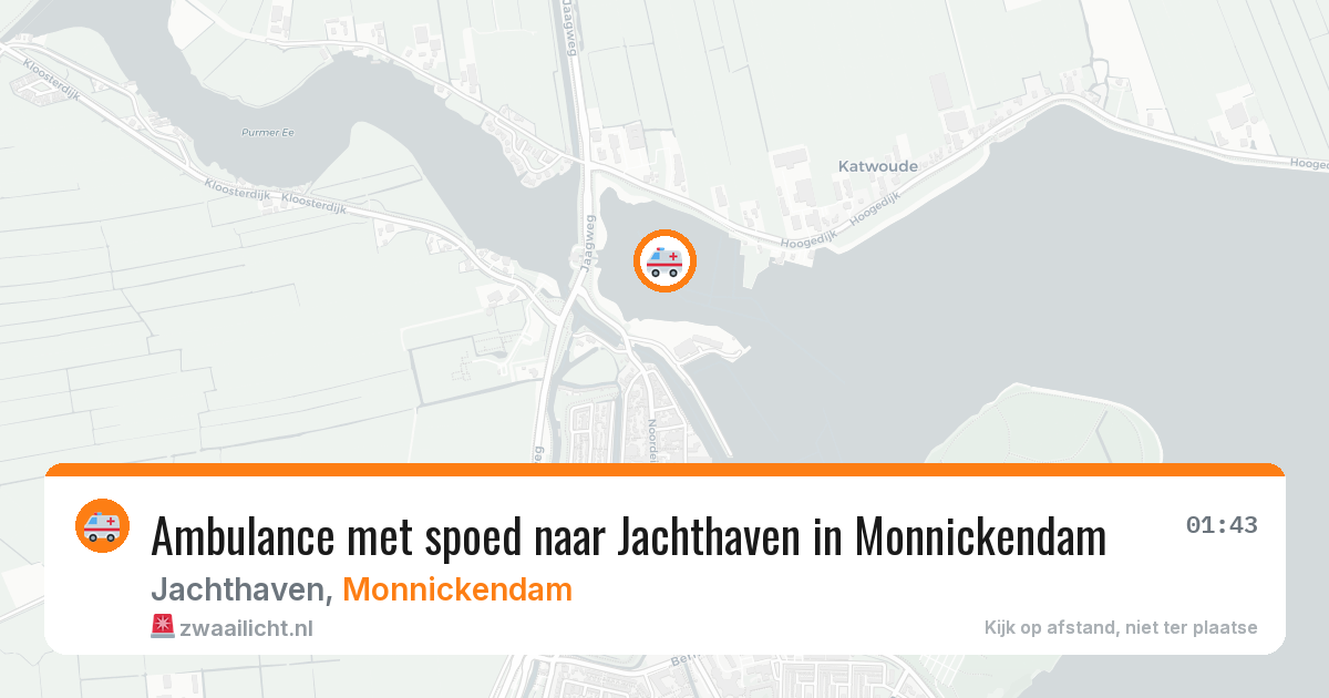 Ambulance met spoed naar Jachthaven in Monnickendam — 25 jul 2026