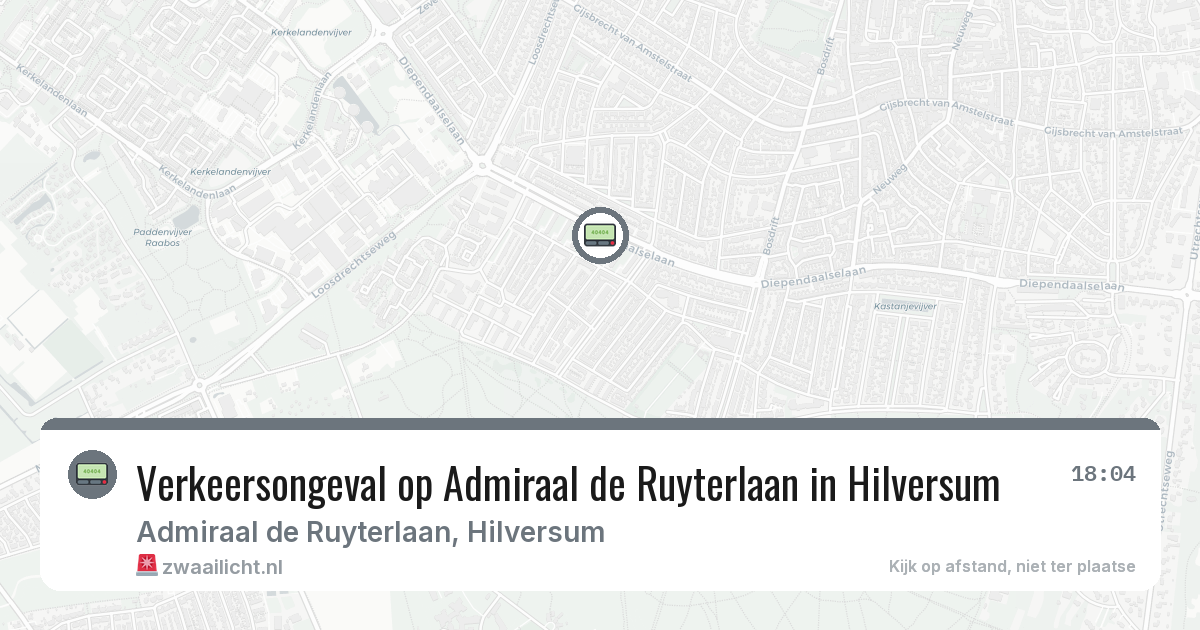 Verkeersongeval op Admiraal de Ruyterlaan in Hilversum — 1 mrt 2026