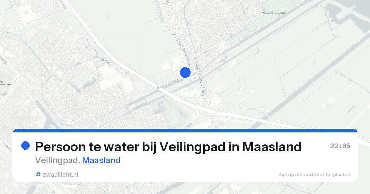 Persoon te water bij Veilingpad in Maasland — 23 aug 2026