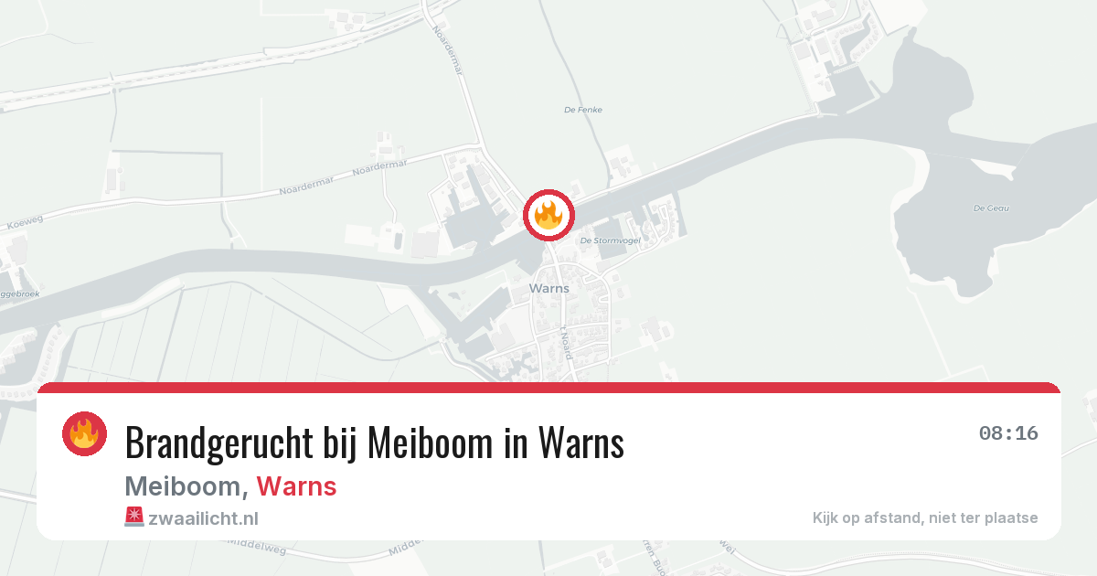 Brandgerucht bij Meiboom in Warns — 15 jun 2026