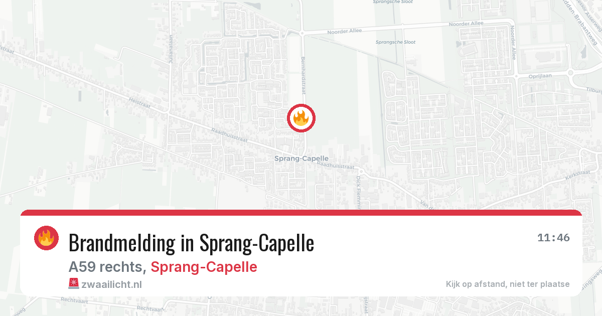 Brandmelding in Sprang-Capelle — 1 jul 2026