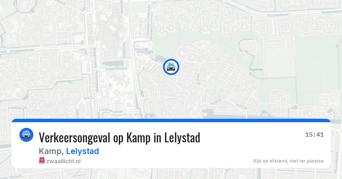 Verkeersongeval op Kamp in Lelystad — 1 jul 2026