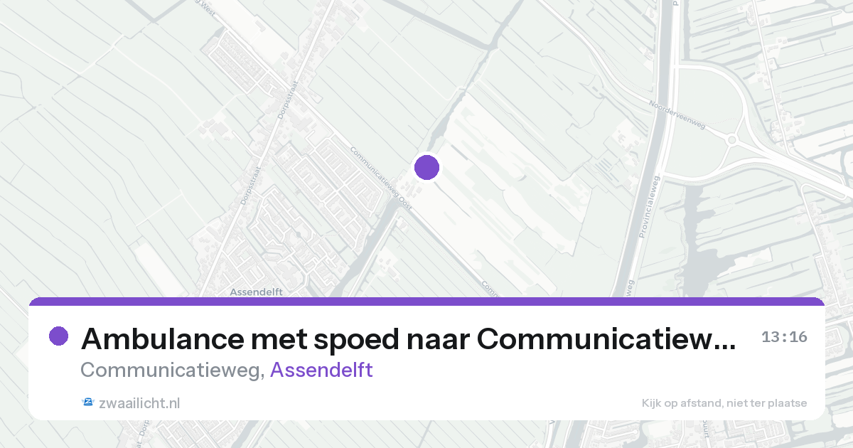 Ambulance met spoed naar Communicatieweg in Assendelft — 25 aug 2026