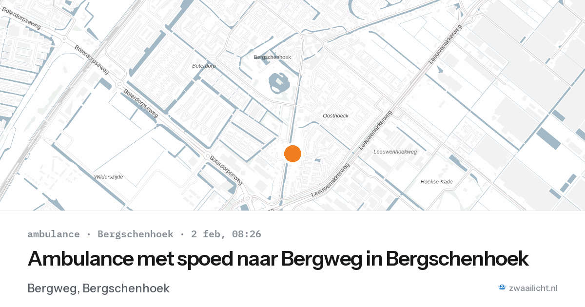 Ambulance met spoed naar Bergweg in Bergschenhoek — 2 feb 2026