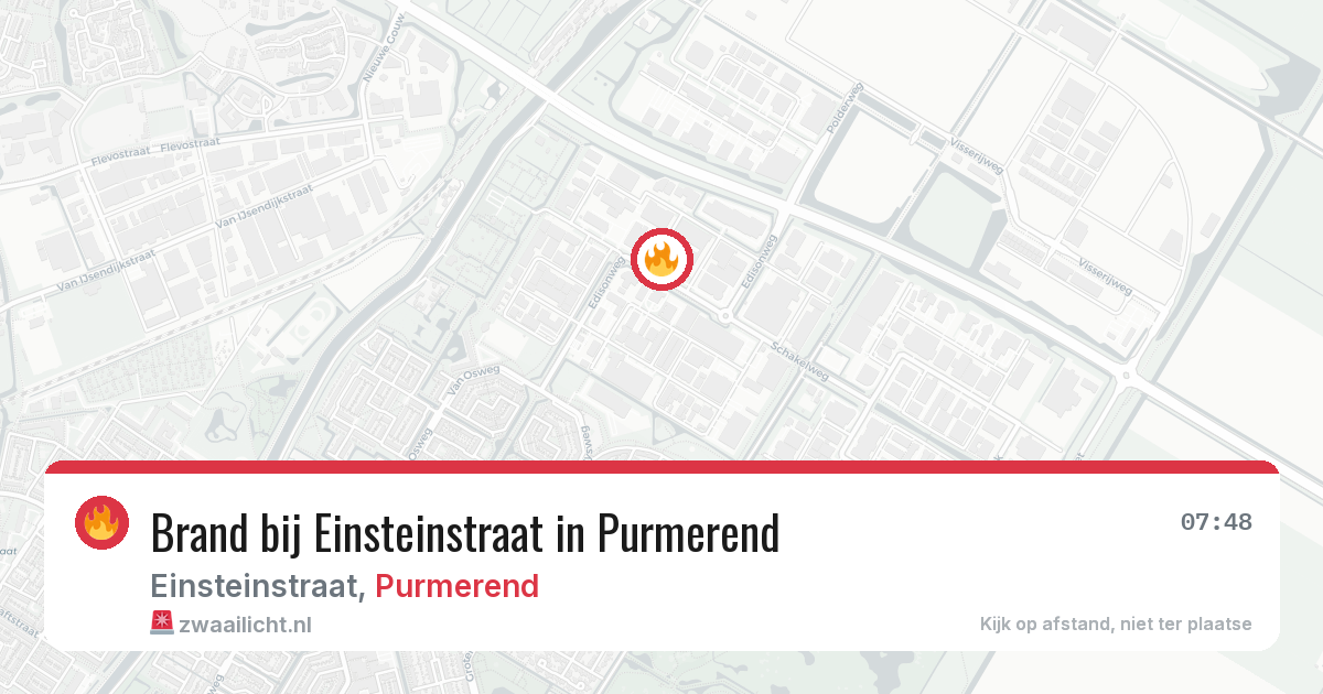 Brand bij Einsteinstraat in Purmerend — 3 aug 2026