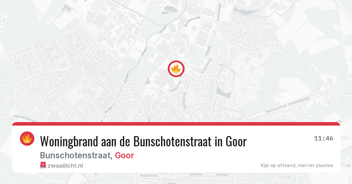 Woningbrand aan de Bunschotenstraat in Goor — 21 apr 2026