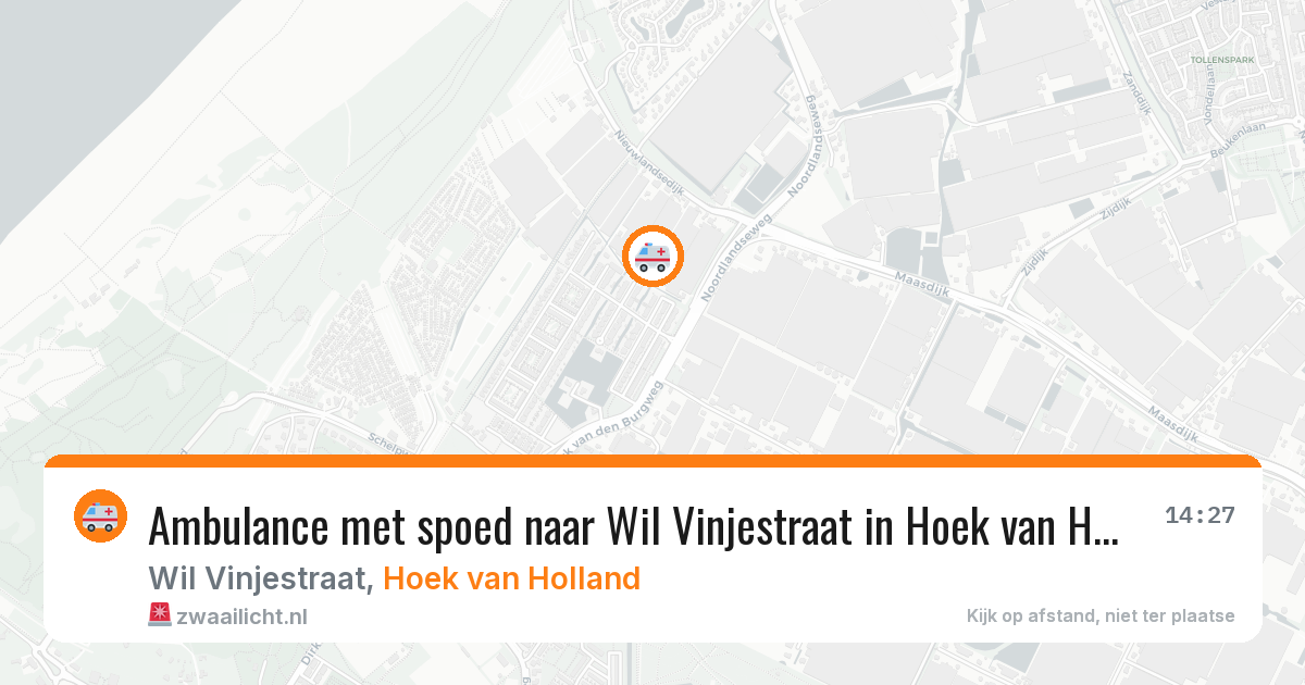 Ambulance met spoed naar Wil Vinjestraat in Hoek van Holland — 8 aug 2026