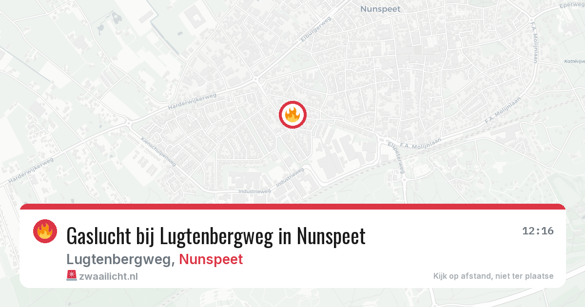 Gaslucht bij Lugtenbergweg in Nunspeet — 9 jul 2026