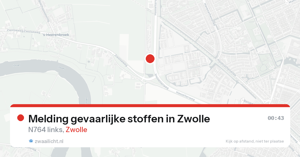Melding gevaarlijke stoffen in Zwolle — 21 aug 2026