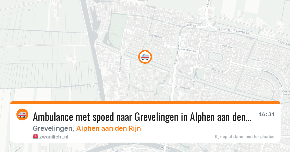 Ambulance met spoed naar Grevelingen in Alphen aan den Rijn — 11 jul 2026