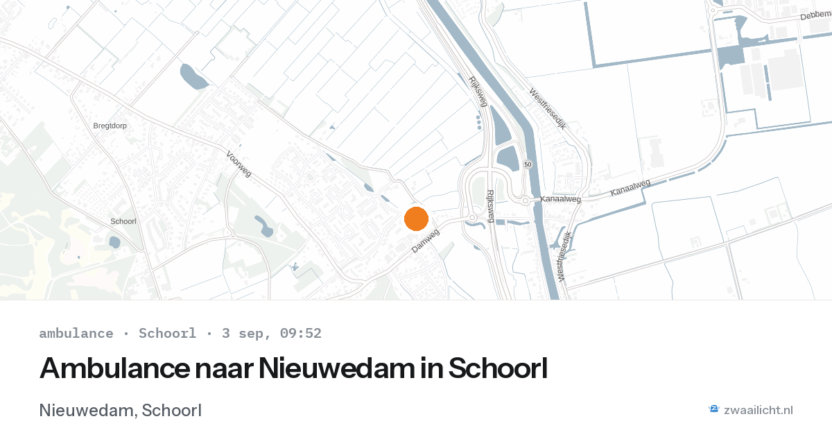 Ambulance naar Nieuwedam in Schoorl — 3 sep 2026