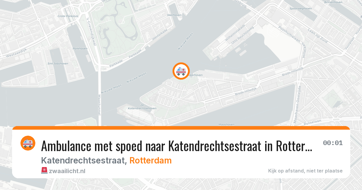 Ambulance met spoed naar Katendrechtsestraat in Rotterdam — 12 aug 2026