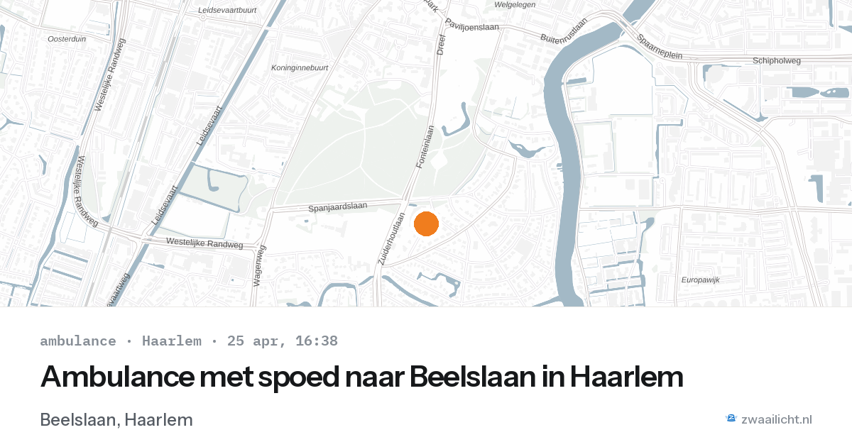 Ambulance met spoed naar Beelslaan in Haarlem — 25 apr 2026