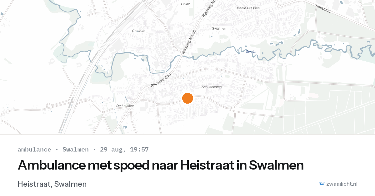 Ambulance met spoed naar Heistraat in Swalmen — 29 aug 2026