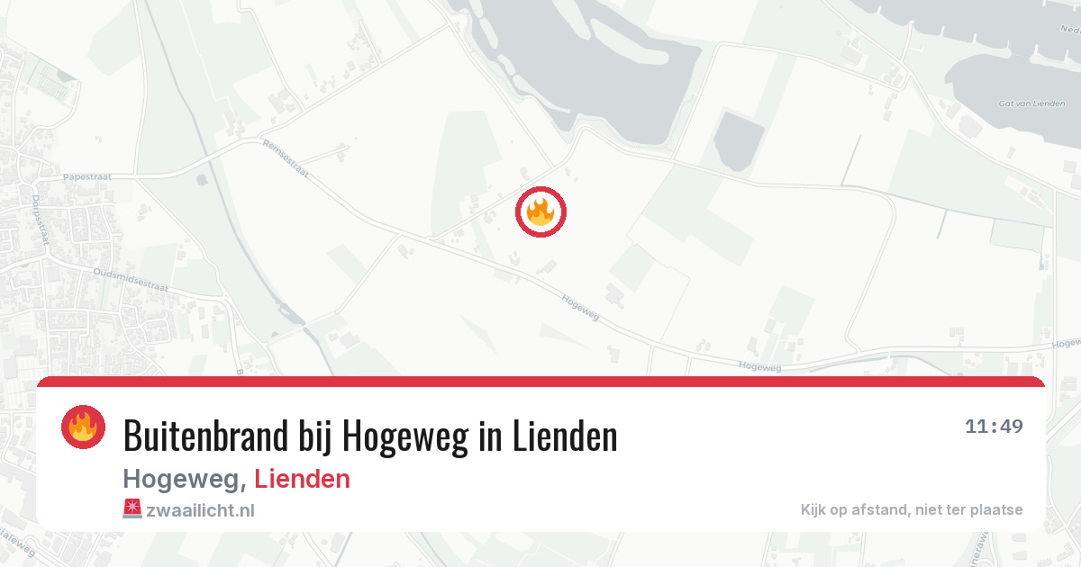 Buitenbrand bij Hogeweg in Lienden — 6 apr 2026