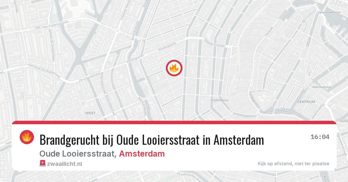 Brandgerucht bij Oude Looiersstraat in Amsterdam — 9 apr 2026