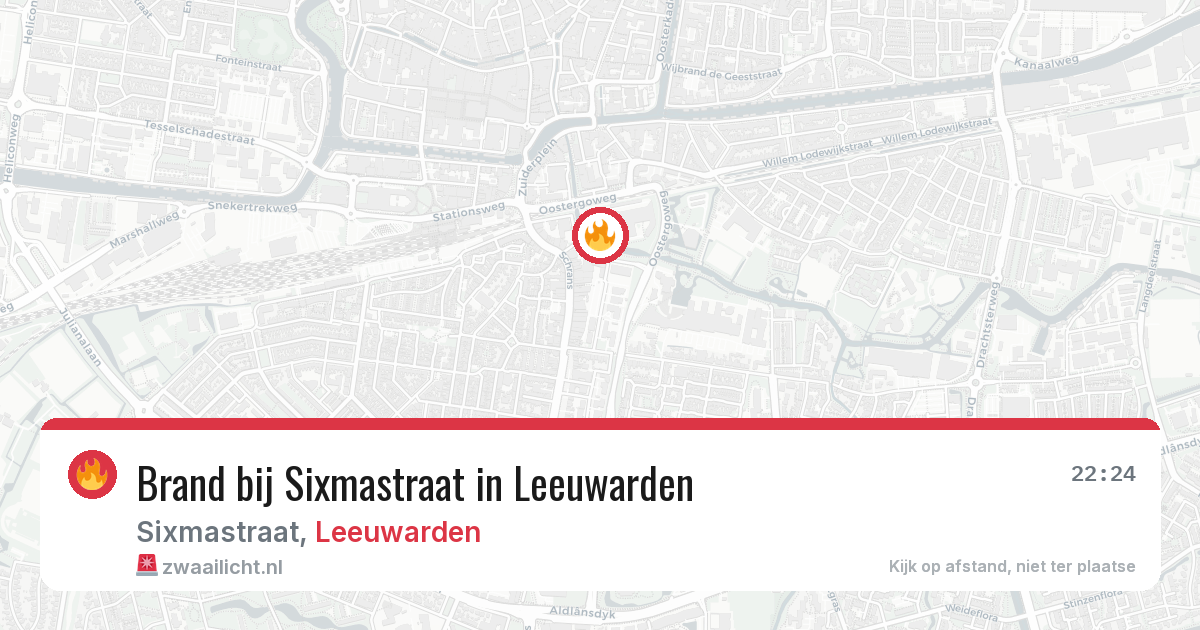 Brand bij Sixmastraat in Leeuwarden — 20 mei 2026