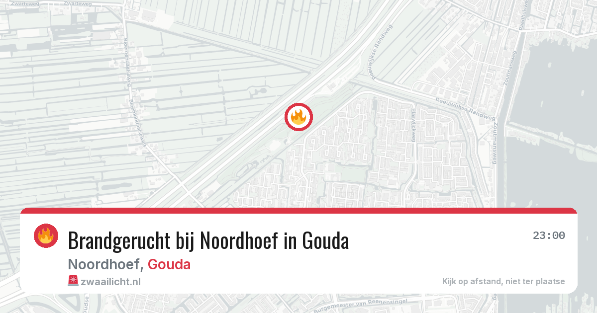 Brandgerucht bij Noordhoef in Gouda — 4 aug 2026