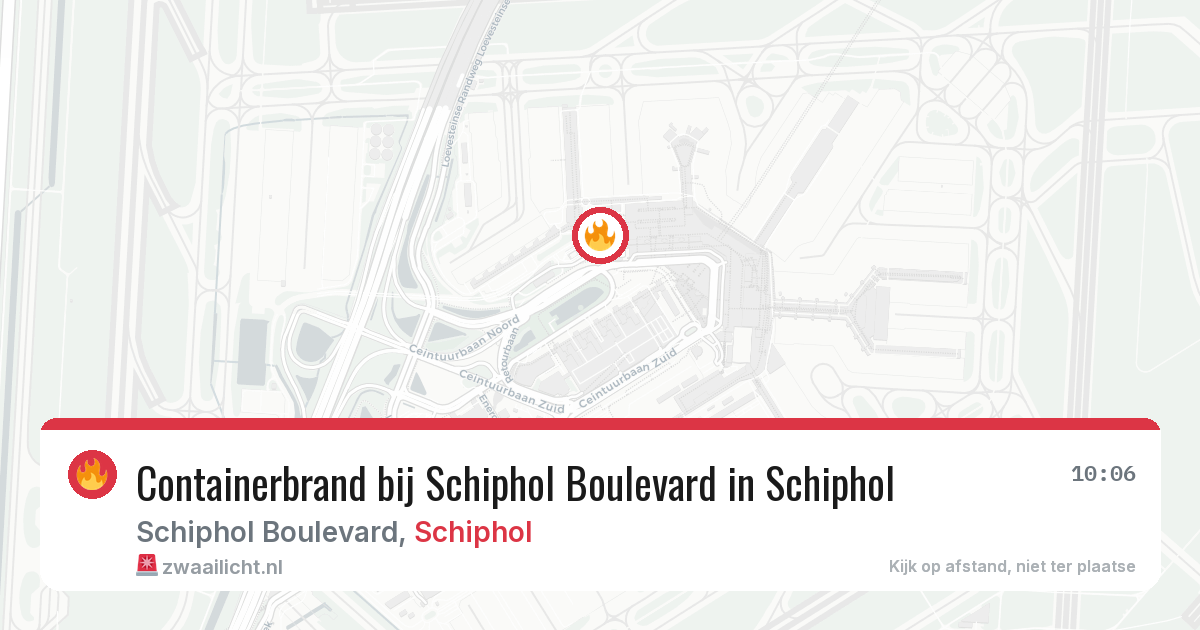 Containerbrand bij Schiphol Boulevard in Schiphol — 2 aug 2026