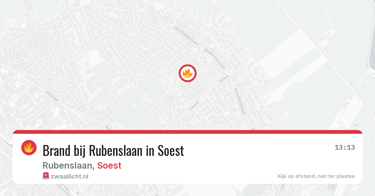Brand bij Rubenslaan in Soest — 22 jun 2026