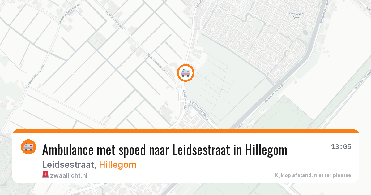 Ambulance met spoed naar Leidsestraat in Hillegom — 25 mei 2026
