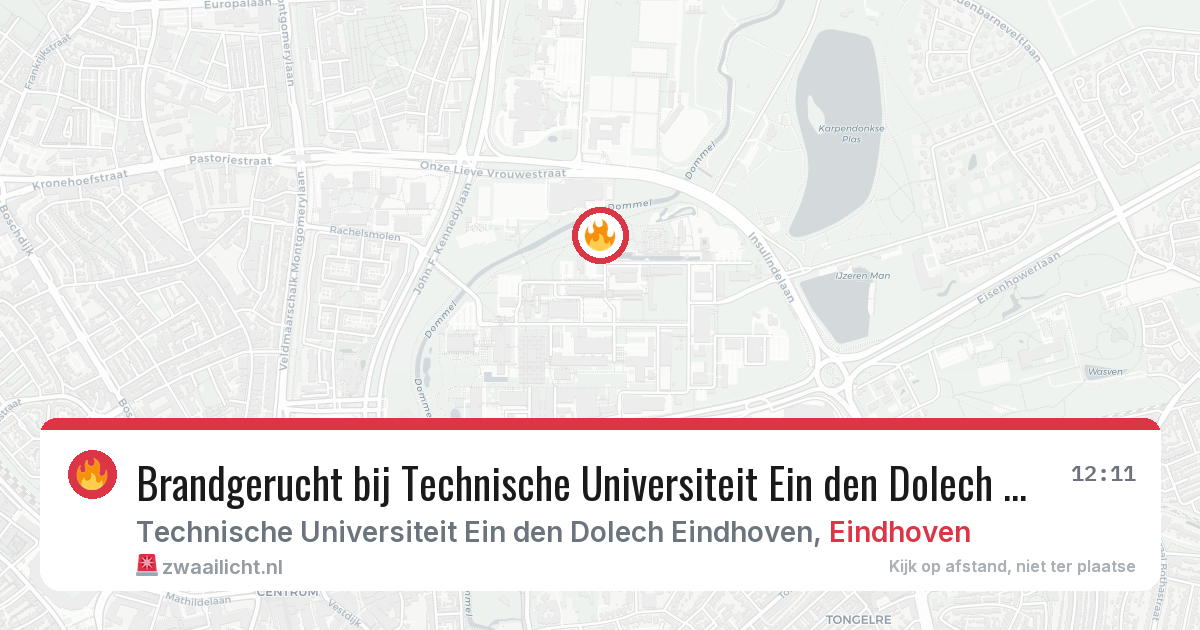 Brandgerucht bij Technische Universiteit Ein den Dolech Eindhoven in Eindhoven — 21 apr 2026