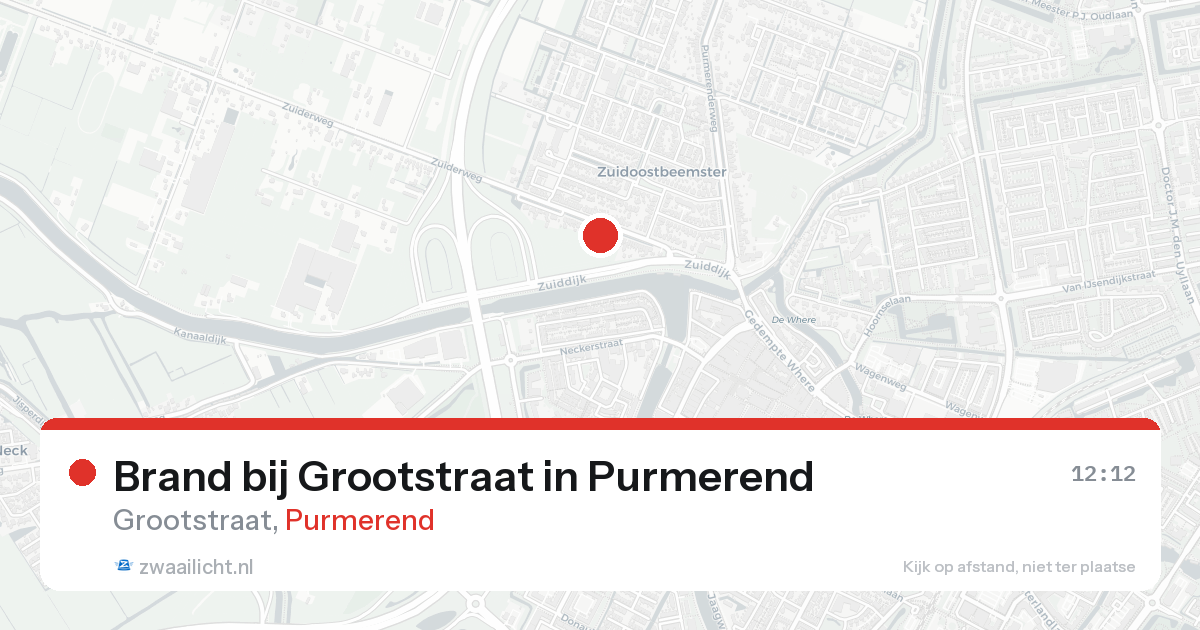 Brand bij Grootstraat in Purmerend — 18 aug 2026