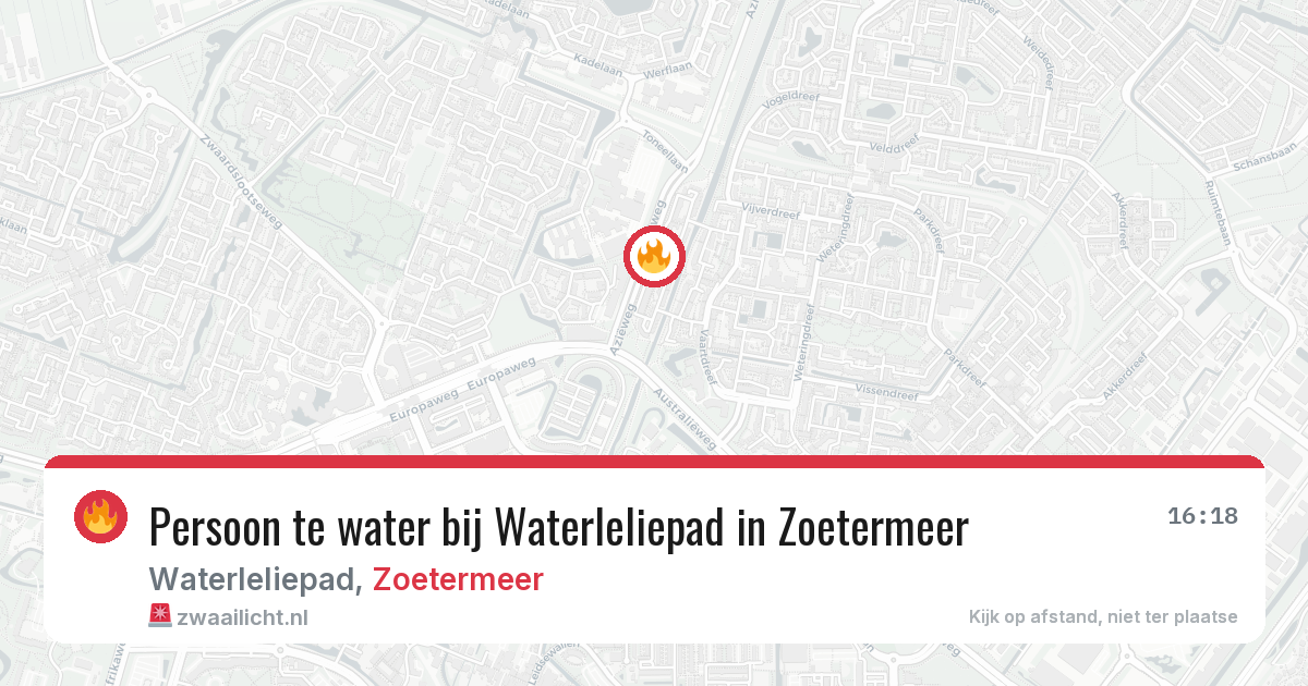 Persoon te water bij Waterleliepad in Zoetermeer — 20 jan 2026